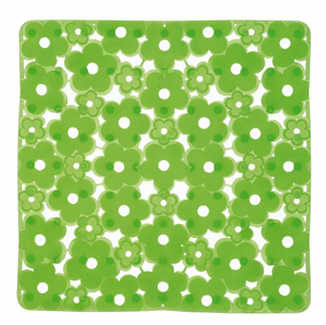 AQUALINE MARGHERITA podložka do sprchového koutu 51,5x51,5cm s protiskluzem, PVC, zelená 975151P8