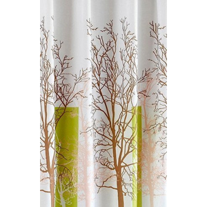 AQUALINE Sprchový závěs 180x180cm, polyester, bílá/zelená, strom ZP009/180