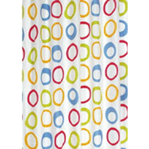 AQUALINE Sprchový závěs 180x200cm, polyester, kruhy ZV026