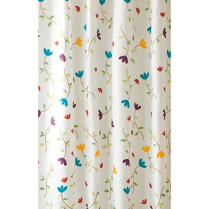 AQUALINE Sprchový závěs 180x200cm, polyester, květovaný ZP007