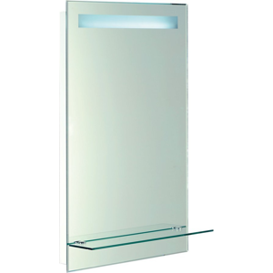 AQUALINE LED podsvícené zrcadlo 50x80cm, skleněná polička, kolíbkový vypínač ATH52