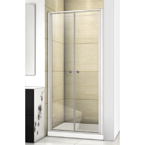 Aquatek Family B02 CHROM Sprchové dveře do niky dvoukřídlé, 77-81 x 190cm, výplň sklo čiré FAMILYB0280-06