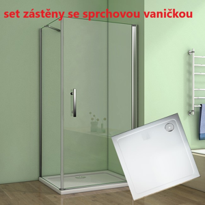 H K Čtvercový sprchový kout MELODY A1 90 cm s jednokřídlými dveřmi včetně sprchové vaničky z litého mramoru, sklo GRAPE, levá varianta SE-MELODYA190GRAPE/SE-ROCKY-90SQ
