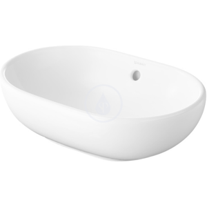 DURAVIT Bathroom_Foster Bezotvorová umyvadlová mísa s přepadem, 495 mm x 350 mm, bílá umyvadlová mísa, s WonderGliss 03355000001