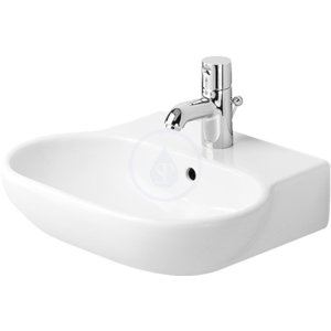 DURAVIT Bathroom_Foster Jednootvorové umývátko s přepadem, 470 mm x 390 mm, bílé umývátko, s WonderGliss 04194700001