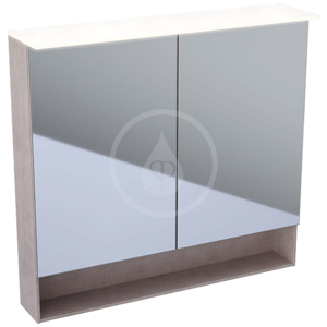 GEBERIT Acanto Zrcadlová skříňka 740x830 mm s LED osvětlením, dub Mystic 500.645.00.2