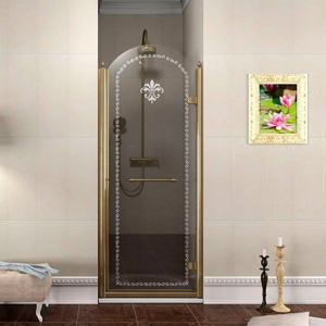 GELCO ANTIQUE sprchové dveře otočné, 900mm, pravé, ČIRÉ sklo, bronz GQ1390RC