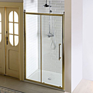 GELCO ANTIQUE sprchové dveře, posuvné,1300mm, čiré sklo s dekorem, bronz GQ4213