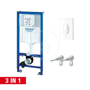 GROHE Rapid SL Předstěnový instalační set pro závěsné WC, nádržka GD2, tlačítko Skate Air, alpská bílá 38722001