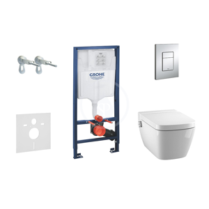 GROHE Rapid SL Set předstěnové instalace, sprchovací toalety a sedátka Tece, tlačítka Skate Cosmo, Rimless, SoftClose, chrom 38528SET-KT