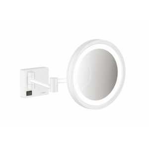 HANSGROHE AddStoris Kosmetické nástěnné zrcátko s LED osvětlením, matná bílá 41790700
