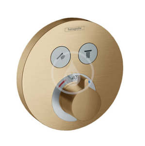 HANSGROHE Shower Select Termostatická baterie pod omítku pro 2 spotřebiče, kartáčovaný bronz 15743140