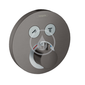 HANSGROHE Shower Select Termostatická baterie pod omítku pro 2 spotřebiče, kartáčovaný černý chrom 15743340