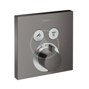 HANSGROHE Shower Select Termostatická baterie pod omítku pro 2 spotřebiče, kartáčovaný černý chrom 15763340