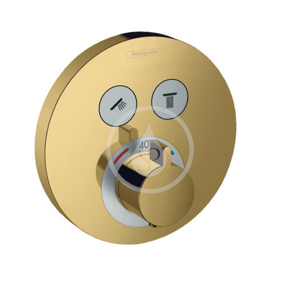 HANSGROHE Shower Select Termostatická baterie pod omítku pro 2 spotřebiče, leštěný vzhled zlata 15743990