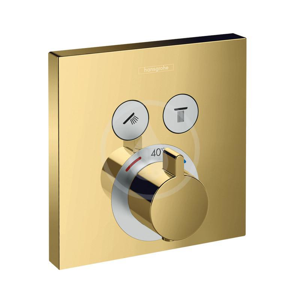 HANSGROHE Shower Select Termostatická baterie pod omítku pro 2 spotřebiče, zlatá 15763990