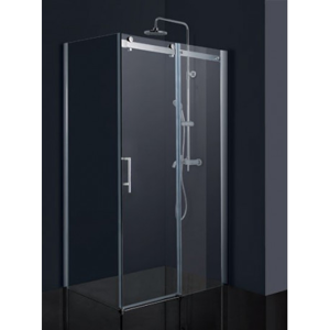 HOPA Obdélníkový sprchový kout BELVER KOMBI 195 cm, 110 cm × 100 cm, Univerzální, Hliník chrom, Čiré bezpečnostní sklo 8 mm BCBELV11CC+BCBELV100PSCC
