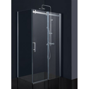 HOPA Obdélníkový sprchový kout BELVER KOMBI 195 cm, 110 cm × 80 cm, Univerzální, Hliník chrom, Čiré bezpečnostní sklo 8 mm BCBELV11CC+BCBELV80PSCC