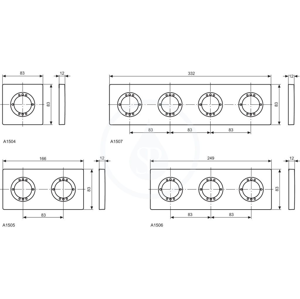 IDEAL STANDARD Archimodule 1-otvorová rozeta 100 x 100 mm, chrom A963724AA