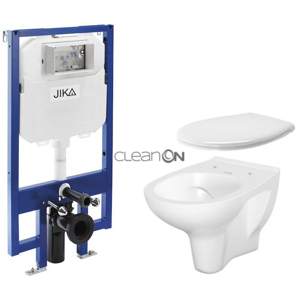 JIKA předstěnový instalační 8 cm systém bez tlačítka + WC CERSANIT ARTECO CLEANON + SEDÁTKO H894652 X AT2