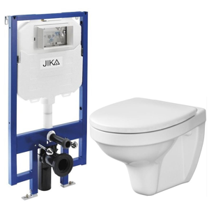 JIKA předstěnový instalační 8 cm systém bez tlačítka + WC CERSANIT DELFI + SEDÁTKO H894652 X DE1