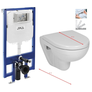 JIKA předstěnový instalační 8 cm systém bez tlačítka + WC JIKA LYRA PLUS 49 + SEDÁTKO DURAPLAST SLOWCLOSE H894652 X LY4