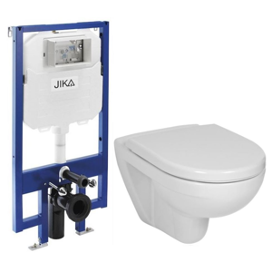 JIKA předstěnový instalační 8 cm systém bez tlačítka + WC JIKA LYRA PLUS + SEDÁTKO DURAPLAST H894652 X LY6