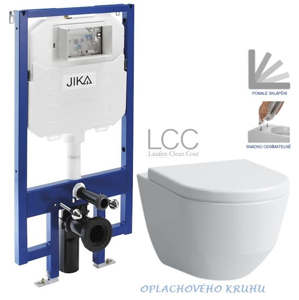JIKA předstěnový instalační 8 cm systém bez tlačítka + WC LAUFEN PRO LCC RIMLESS + SEDÁTKO H894652 X LP2