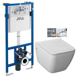 předstěnový instalační systém bez tlačítka + WC JIKA PURE + SEDÁTKO DURAPLAST H895652 X PU1