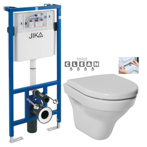 předstěnový instalační systém bez tlačítka + WC JIKA TIGO + SEDÁTKO DURAPLAST RYCHLOUPÍNACÍ H895652 X TI1