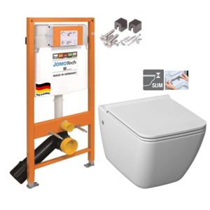 JOMOTech modul pro závěsné wc bez tlačítka + WC JIKA PURE + SEDÁTKO DURAPLAST 174-91100700-00 PU1