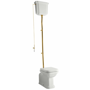 KERASAN WALDORF WC mísa s nádržkou, spodní/zadní odpad, bílá-bronz WCSET20-WALDORF