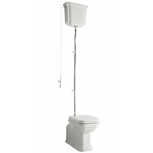 KERASAN WALDORF WC mísa s nádržkou, spodní/zadní odpad, bílá-chrom WCSET19-WALDORF