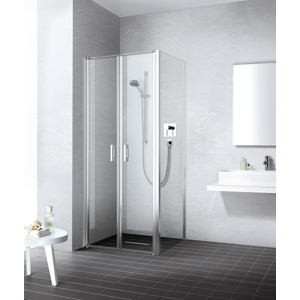 Kermi LIGA sprchové dveře lítačky, stříbrné profily 1000/2000mm čiré sklo s CadaClean LIPTD10020VPK LIPTD10020VPK