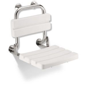 KOLO Funktion sklopné sedátko pro sprchování, bílé lesklé s opěrkou L1221100 L1221100