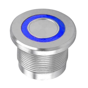 Lorema Piezoelektrické tlačítko z nerez oceli, modré prstenc. podsvícení 12 V LED, IP68 123062