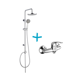 MEREO Sprchová souprava Lila-plastová hlavová sprcha a třípolohová ruční sprcha vč. sprch. baterie 100 mm CBEE609A