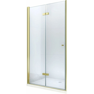 MEXEN Lima skládací sprchové dveře 70 cm, čiré sklo, zlatý se stěnovým profilem 856-070-000-50-00