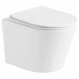 MEXEN Rico Závěsná WC mísa včetně sedátka s pomalým tenkém, duroplast, bílá mat 30724001