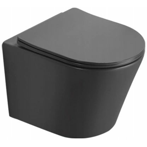 MEXEN Rico Závěsná WC mísa včetně sedátka s slow-slim, duroplast, tmavě šedá mat 30724071
