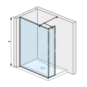 Pure Skleněná stěna boční, 1300x200x2000 mm, s úpravou Jika Perla Glass H2674270026681