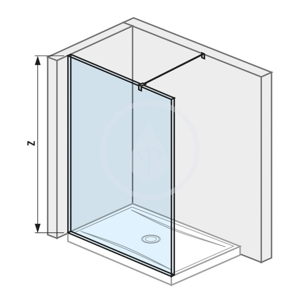 Pure Skleněná stěna boční, 1400x2000 mm, s úpravou Jika Perla Glass H2674250026681