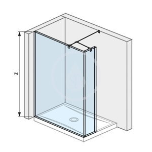 Pure Skleněná stěna boční 1400x200x2000 mm, s úpravou Jika Perla Glass H2674280026681