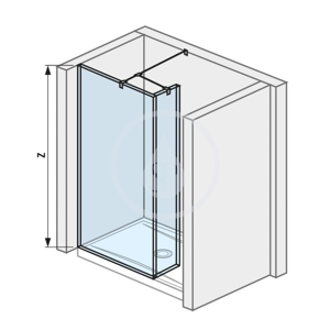 Pure Sprchová stěna dvoudílná 700x200 mm, Jika Perla Glass, čiré sklo H2684210026681
