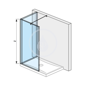 Pure Sprchová stěna Walk in L dvoudílná 1200x800 mm, Jika Perla Glass, čiré sklo H2694210026681