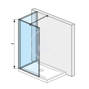 Pure Sprchová stěna Walk in L dvoudílná 1300x800 mm, Jika Perla Glass, čiré sklo H2694230026681