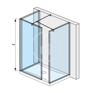 Pure Sprchová stěna Walk in třídílná 800x800x800 mm, Jika Perla Glass, čiré sklo H2684290026681