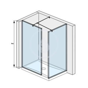 Pure Sprchová stěna Walk in rohová dvoudílná 800x800 mm, se 2 vzpěrami, Jika Perla Glass, čiré sklo H2684250026681