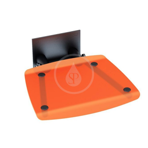 RAVAK Ovo B Sprchové sedátko Black, 360x360 mm, černá/průsvitně oranžová B8F0000047