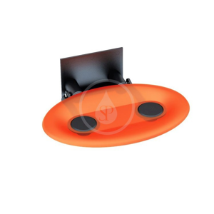 RAVAK Ovo P Sprchové sedátko Black, 410x350 mm, černá/průsvitně oranžová B8F0000044